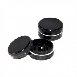 Wholesale for head shop black aluminium herb grinder 2 parts 50mm diameter