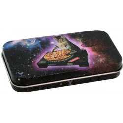 v-syndicate metal tin box with DJ cat design. Perfect for storing smoking accessories