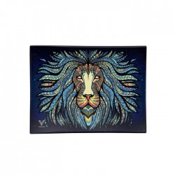 tribal lion design glass tray by v-syndicate
