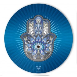 v-syndicate slikks dab mat with blue hamsa design