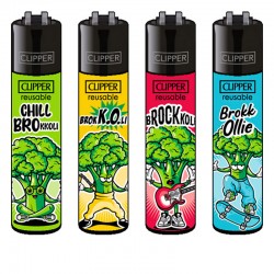 Wholesale Clipper Lighters Display of 48 - Brokkoli - Distribution Multi-i Italy