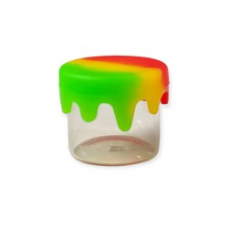 Glass and silicone jar for waxes - multi colour - wholesale multi-i
