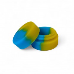 Wholesale non-stick silicone container jar, resins, wax, bho, blue and yellow.